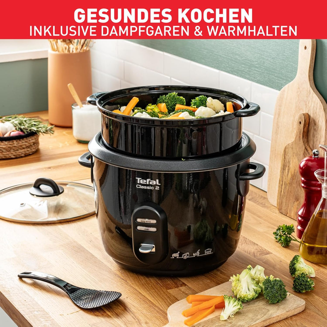 Tefal RK103811 Reiskocher Classic, schwarz-metallic, Noir