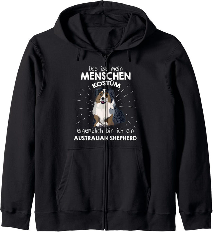 Mein Menschen Kostüm Bin ich ein Australian Shepherd, Aussie Kapuzenjacke