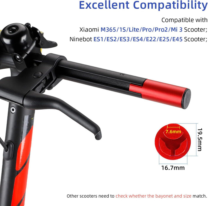 ulip Scooter Aluminium Lenker Verlängerung Set für Armaturenbrett Handys Rückspiegel für Xiaomi M365