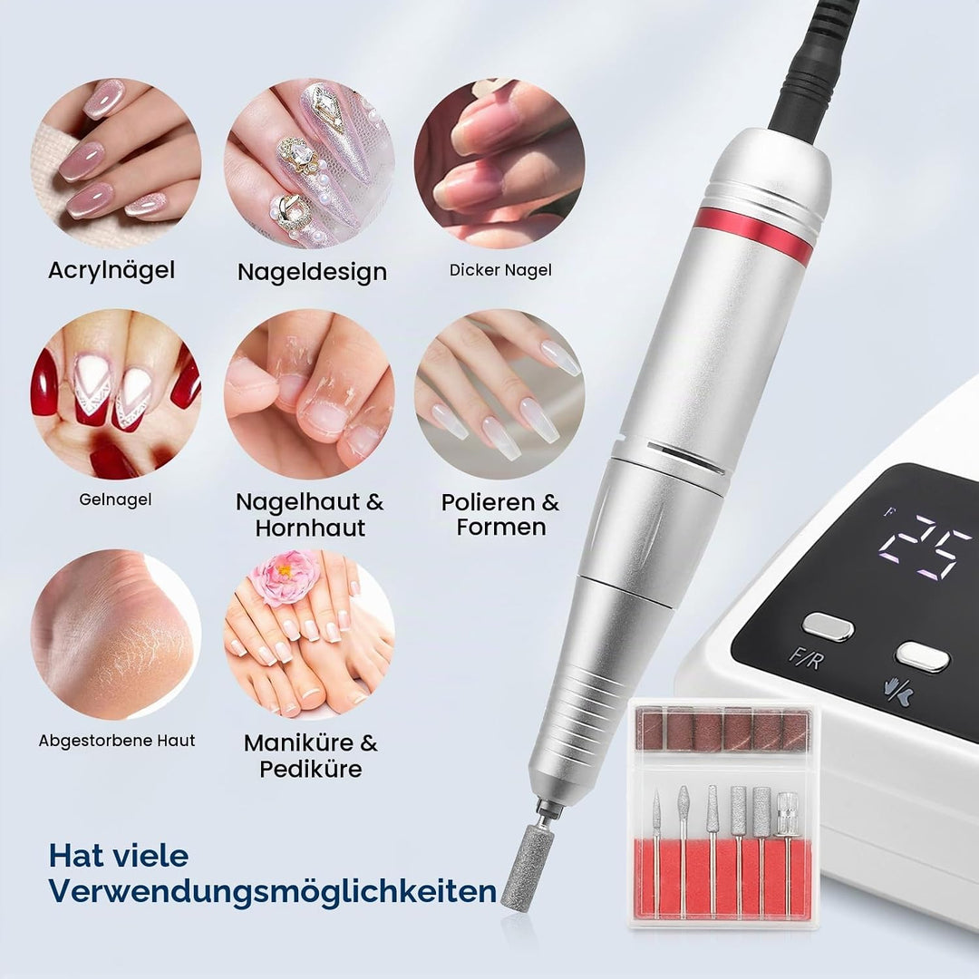 Nagelfräser, 45,000RPM Professionelle Elektrisch Nagelfräser, Ultraleise Elektrische Nagelfeile, Frä