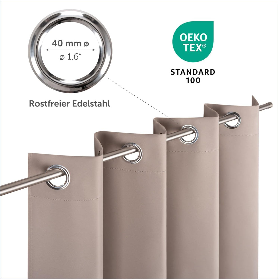 Blumtal 2er-Set Gardinen Verdunklungsvorhänge Blickdicht - Elegante Wärmeisolierende Vorhänge mit Ös