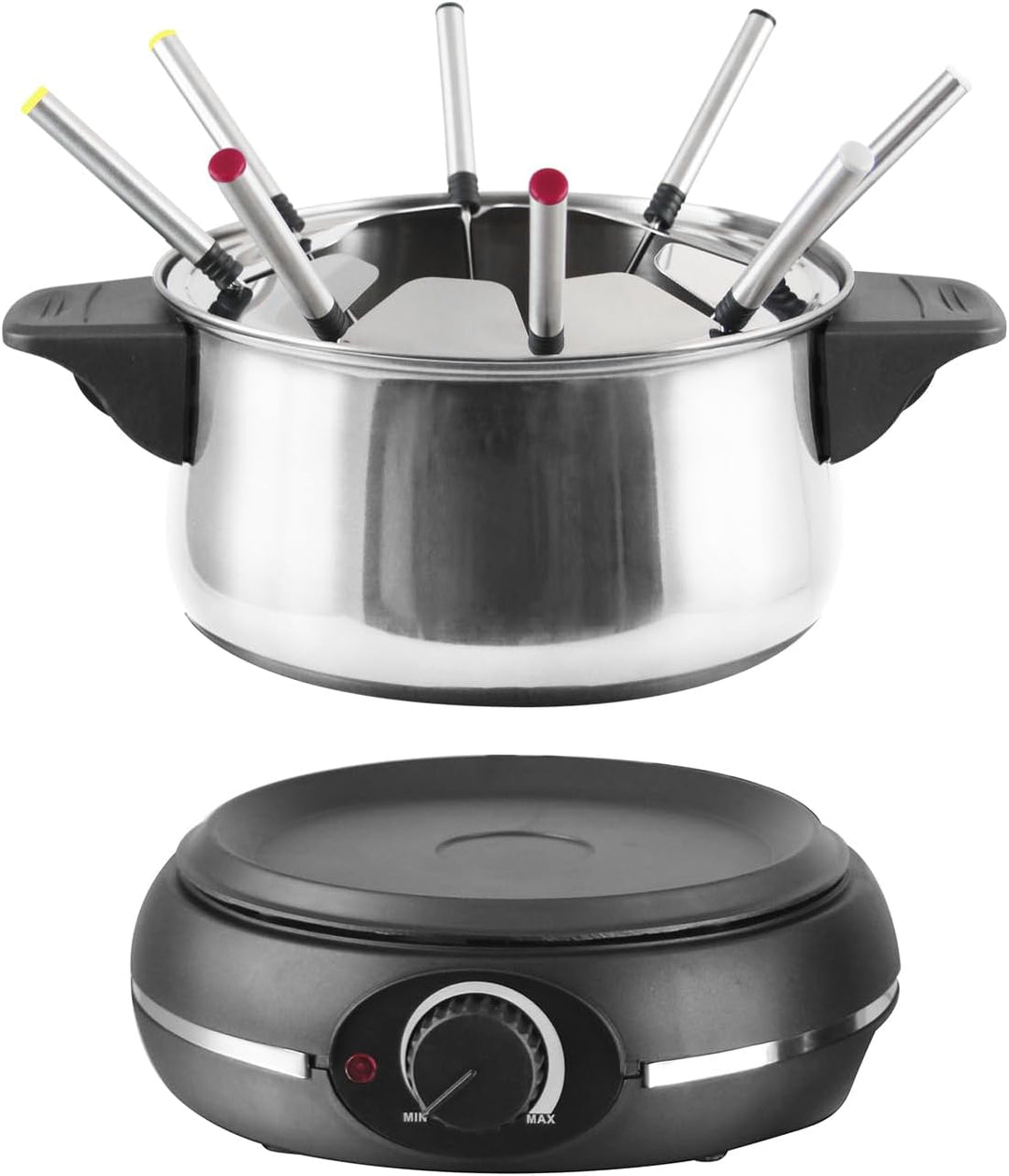 Emerio elektrisches Fondue Set für bis zu 8 Personen | nutzbar als Öl-, Brühe-, Schoko oder Käse-Fon