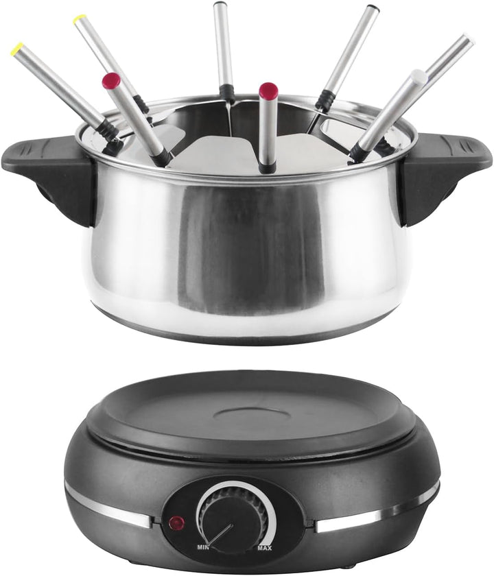 Emerio elektrisches Fondue Set für bis zu 8 Personen | nutzbar als Öl-, Brühe-, Schoko oder Käse-Fon