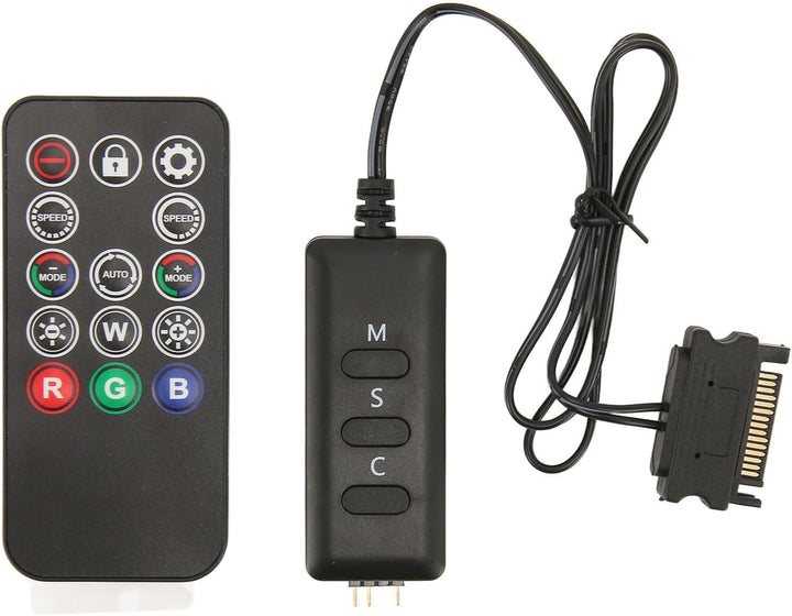 ASHATA DS ARGB PC-Lüfter-Controller-Kit, ARGB-Wireless-Controller, 5V 3PIN SATA-Netzteil, Einstellba