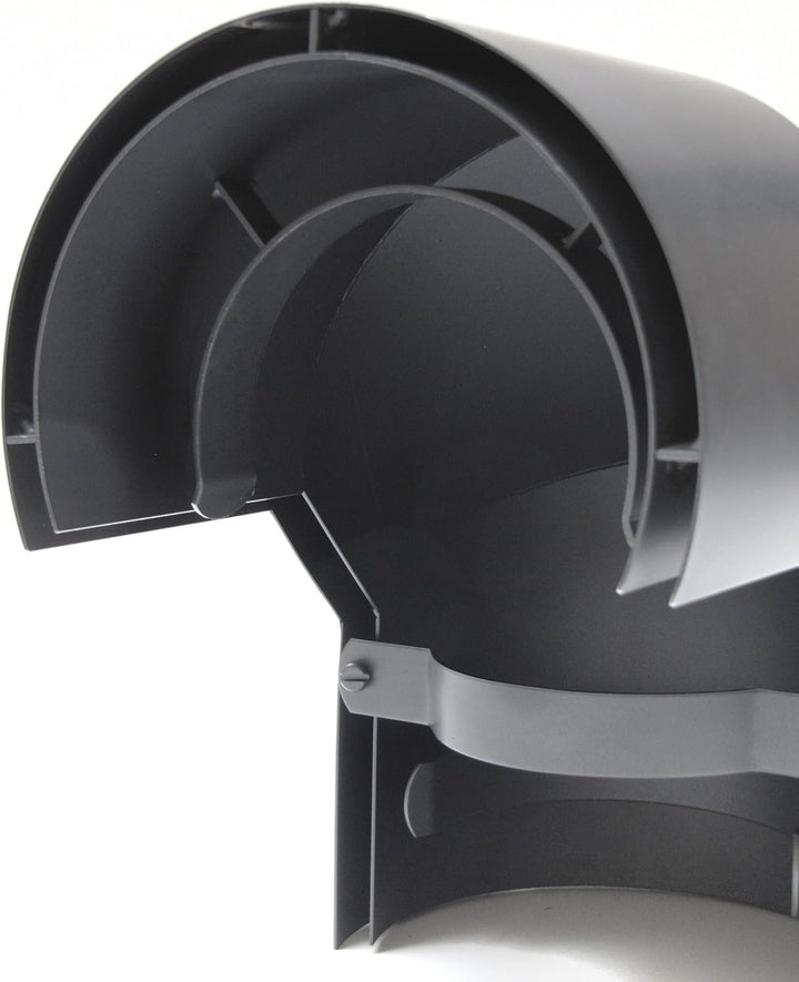 raik Thermoschild für 90° Rauchrohrbogen 150 mm Durchmesser schwarz Stahl 2 mm, Senotherm-beschichte
