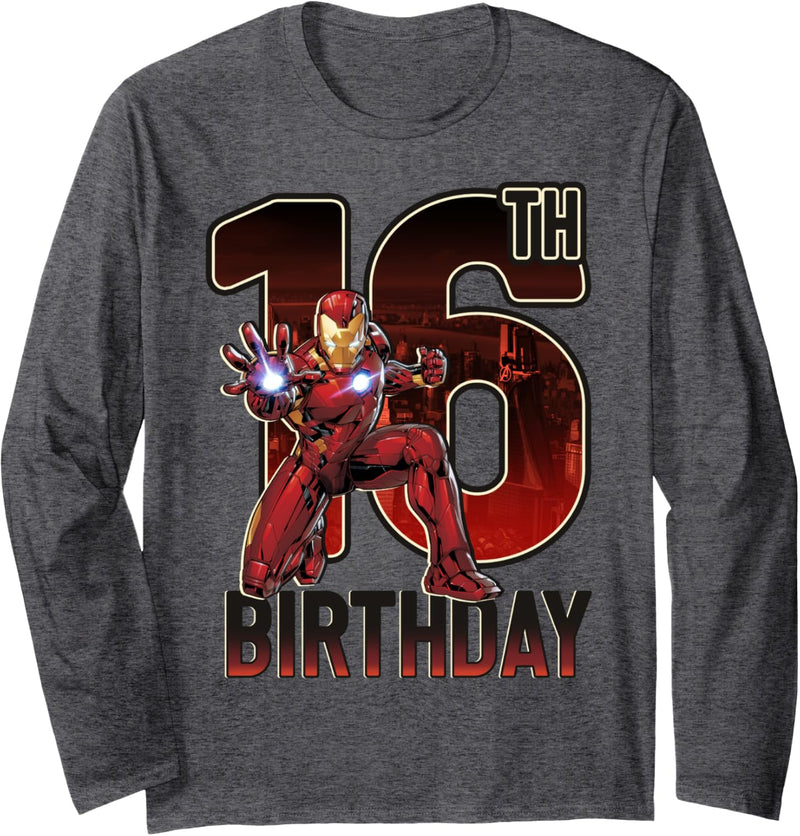 Marvel Iron Man 16th Birthday Action Pose Langarmshirt