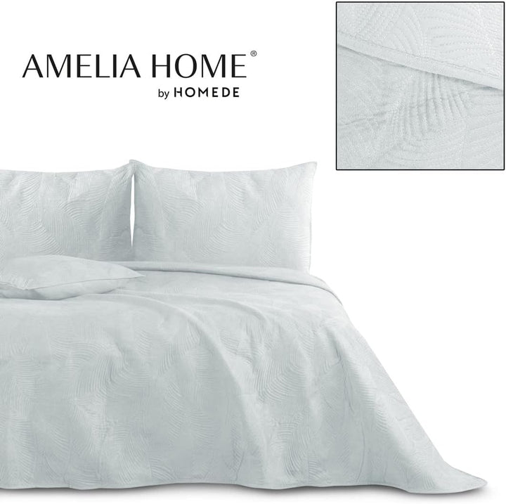 AmeliaHome Tagesdecke 200x220 cm gestrickt Velvet Samt Palsha Silber Palsha Silber 200x220 cm, Palsh