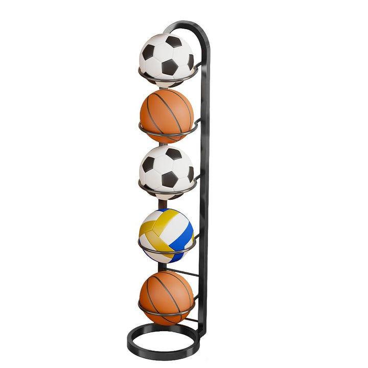 Balllagerregal, 5 Stufiger Ballständer Mehrschichtiges Integriertes Volleyball Fussballregal Abnehmb