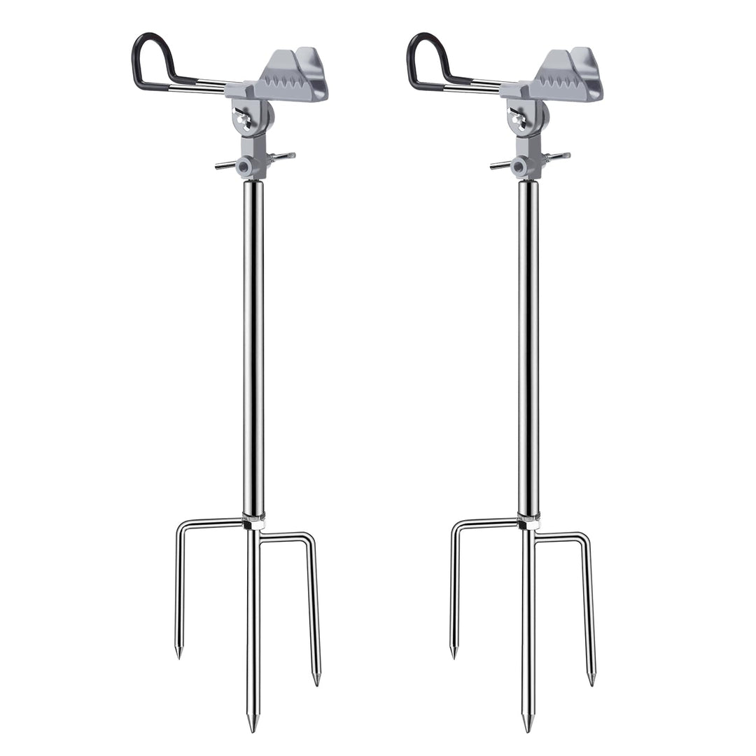 AVCMOTO Rutenhalter, 2 Stück Universal Edelstahl Angelrutenhalter, Angelzubehör 360° Verstellbar Rut