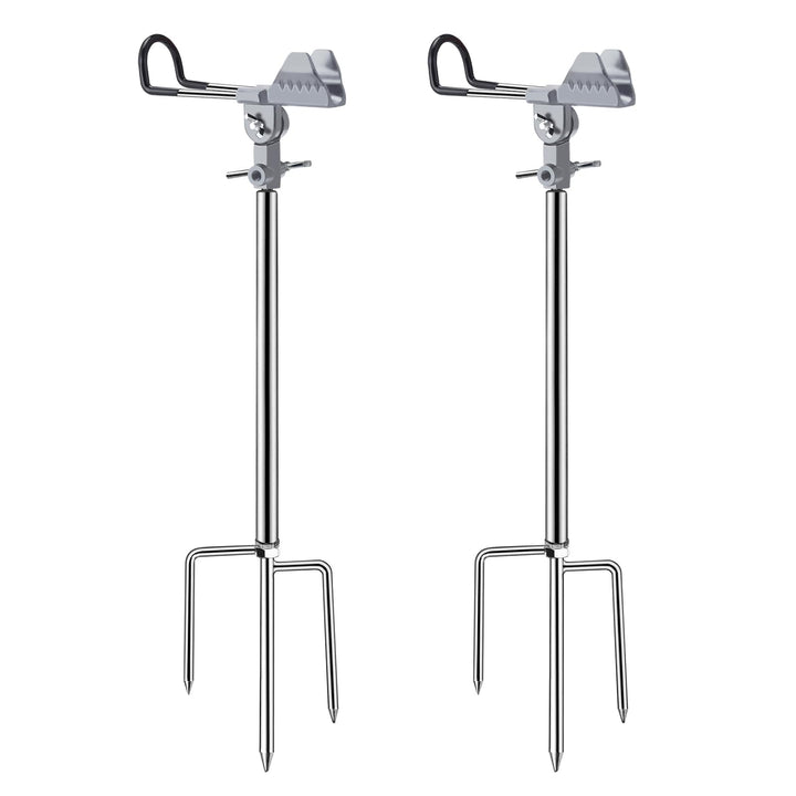 AVCMOTO Rutenhalter, 2 Stück Universal Edelstahl Angelrutenhalter, Angelzubehör 360° Verstellbar Rut