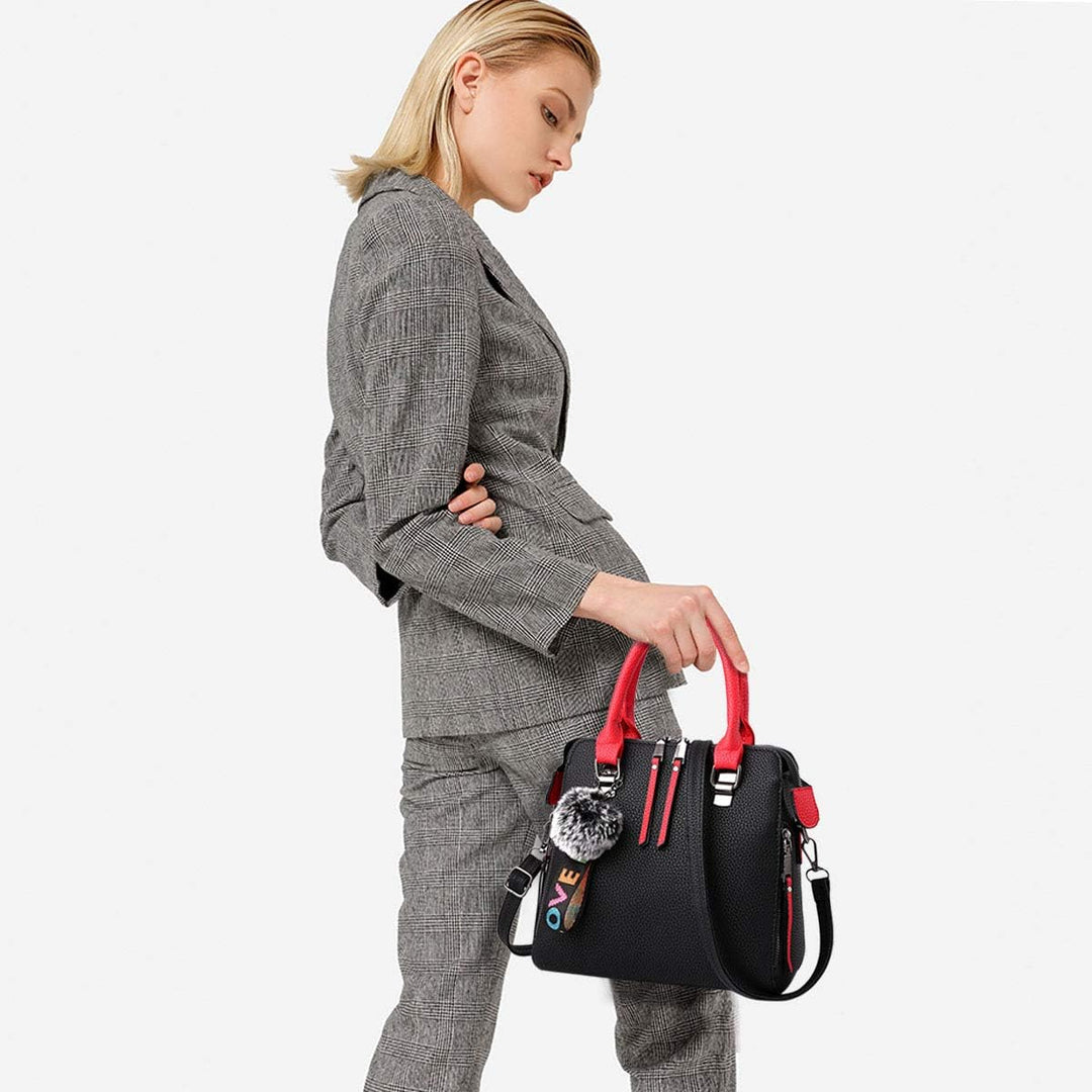 NICOLE & DORIS Mode Handtaschen Damen Taschen Elegant Shopper Tote Leder Schultertasche Frauen Umhän