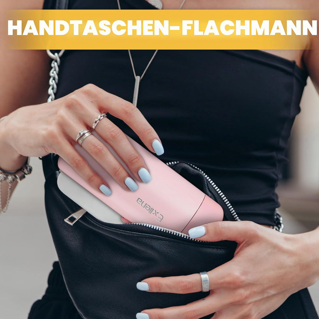 Exllena 300 ml kleine Wasserflasche aus 304 Edelstahl, kleine Flasche mit Tragegriff, doppelwandige