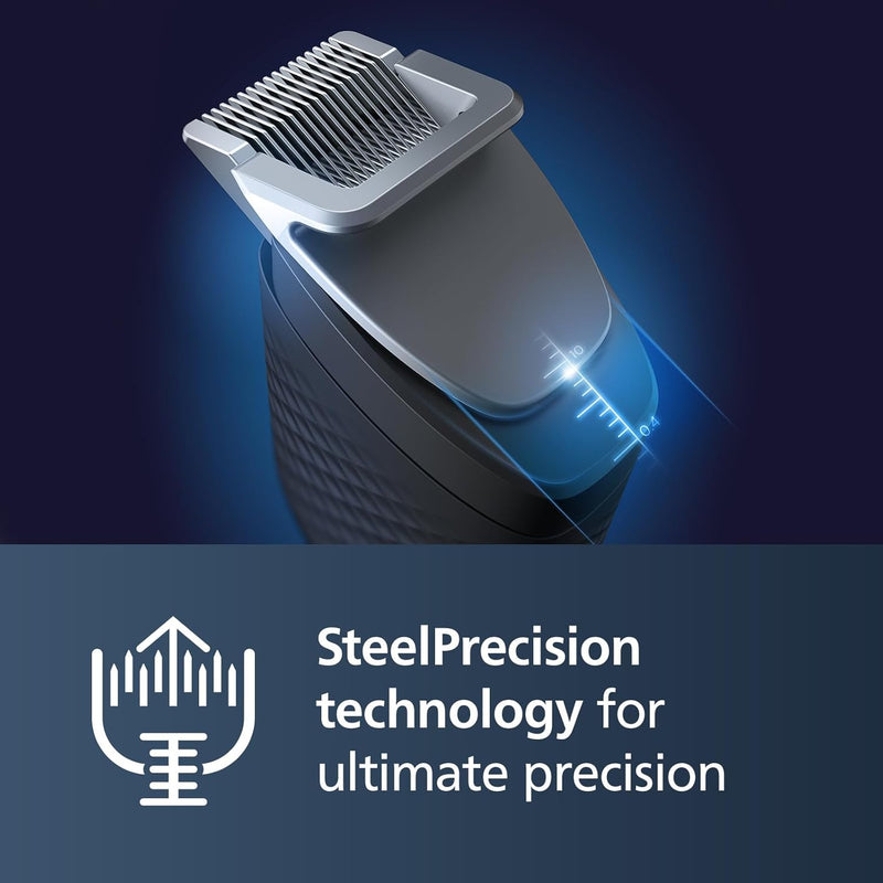 Philips Barttrimmer Series 9000 mit SteelPrecision-Technologie inkl. Bartkammaufsatz und Reiseettui