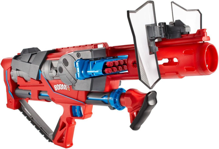 Mattel Y8618 - Boomco Rapid Madness, Blaster mit Druckluftantrieb und 20 Smart Stick-Pfeilen