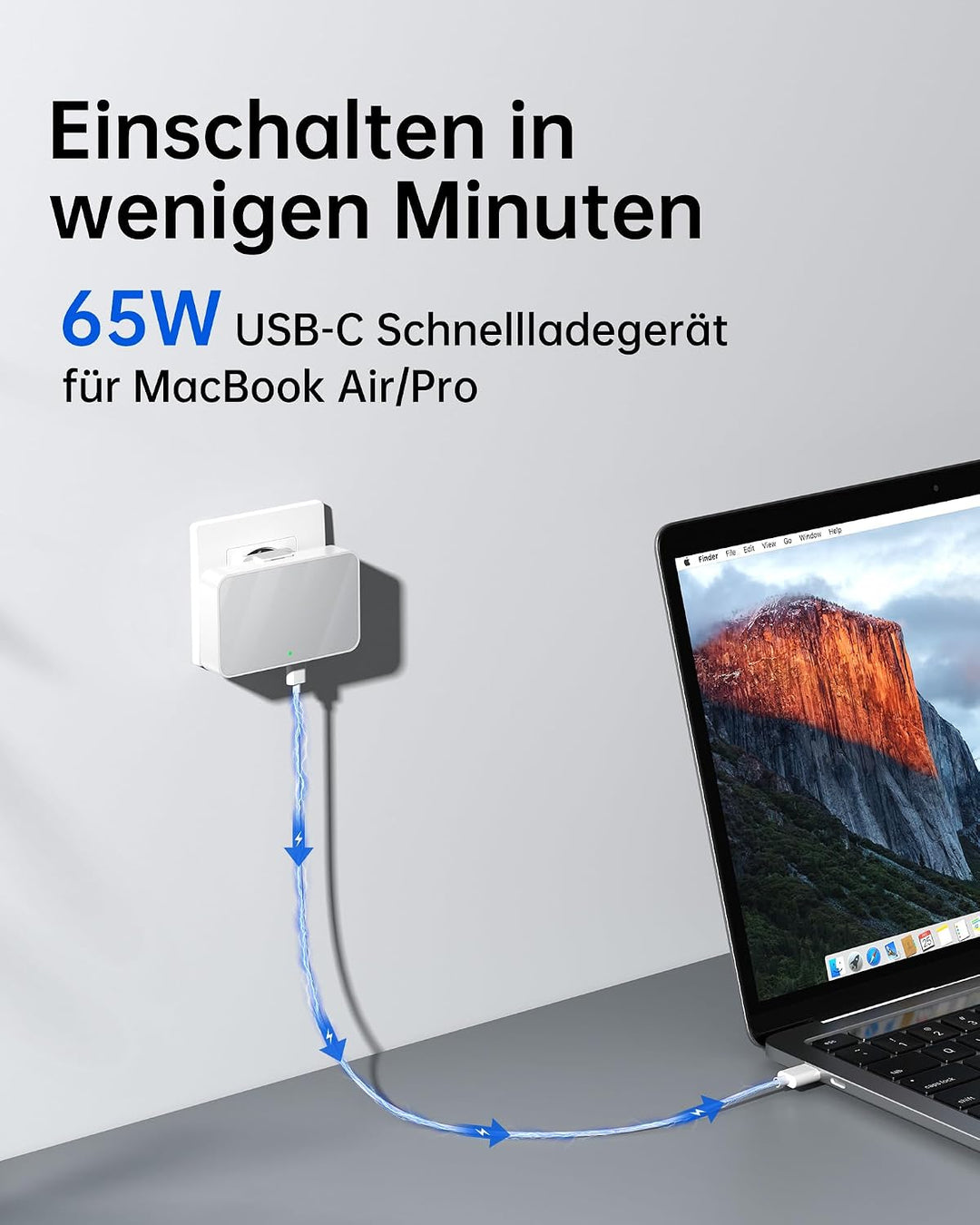 65W USB C Ladegerät Flach,USB Mehrfachstecker Ladestation mit 4 Ports,Reise Schnellladegerät USB C f