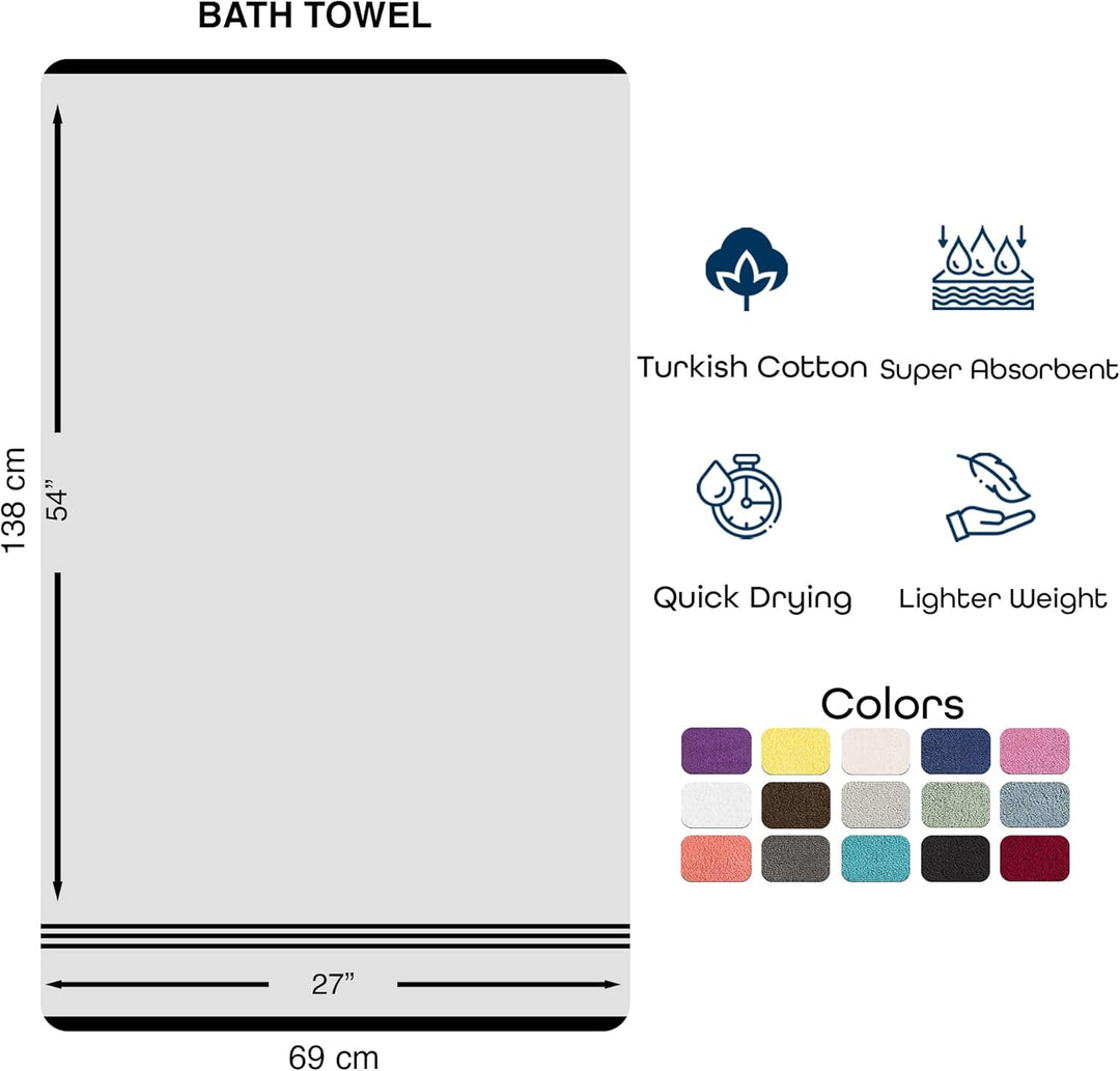 Hammam Linen Badetücher aus 100 % Baumwolle, weich und saugfähig, Premium-Qualität 4 Bath Towels Wei
