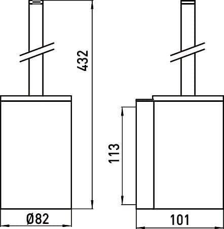 Emco System 2 Toilettenbürsten-Garnitur, chrom, Toilettenbürste mit Halterung, WC-Garnitur, Wandmont