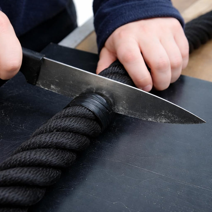 Handlaufseil/Absperrseile - 30mm -Soft Touch - 4fach geschlagen Farbe: schwarz - 8 Meter, 8 Meter