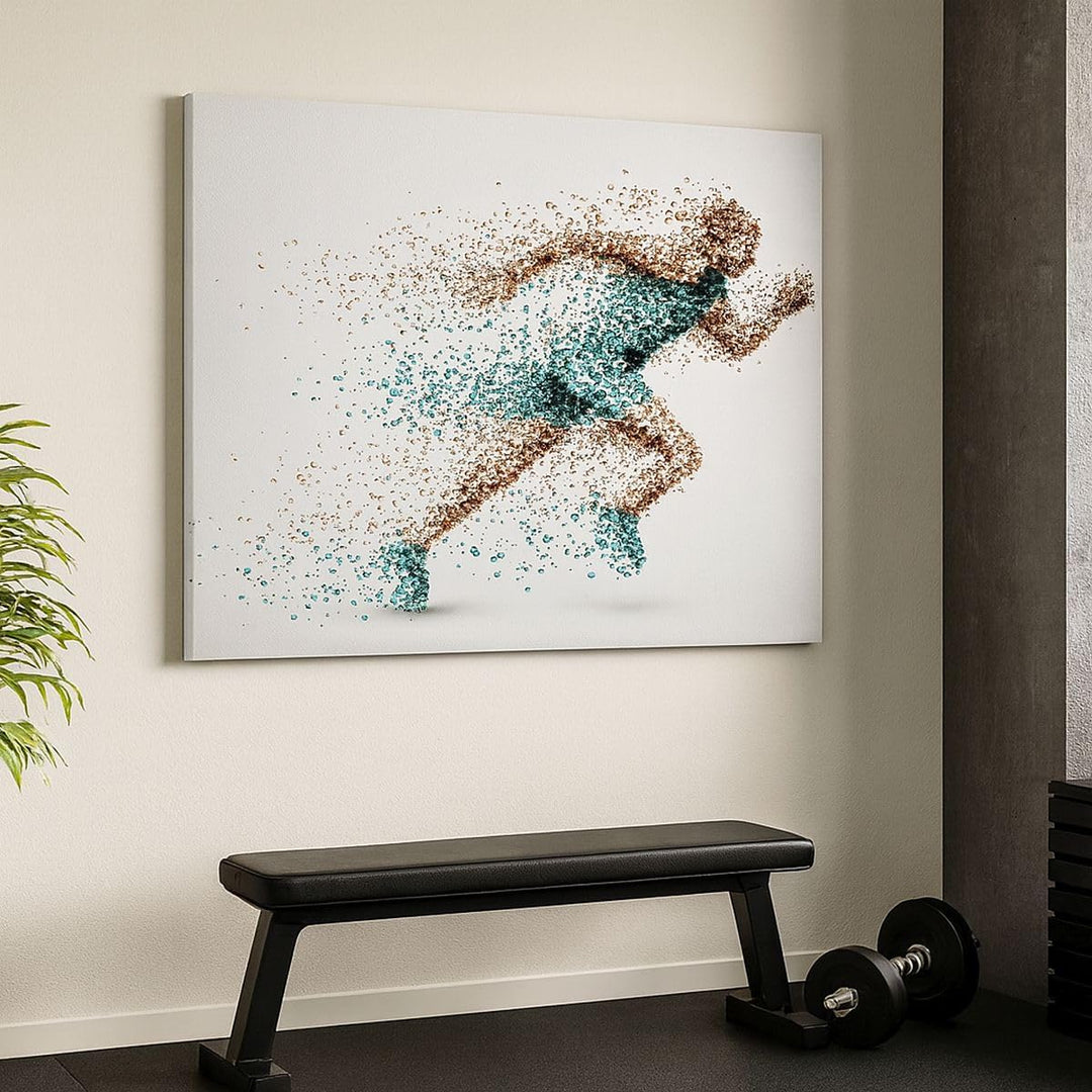 Bilder auf Leinwand 100x70cm Leinwandbild Athlet sprinter sport läufer Gross Wanddeko Bild Schlafzim