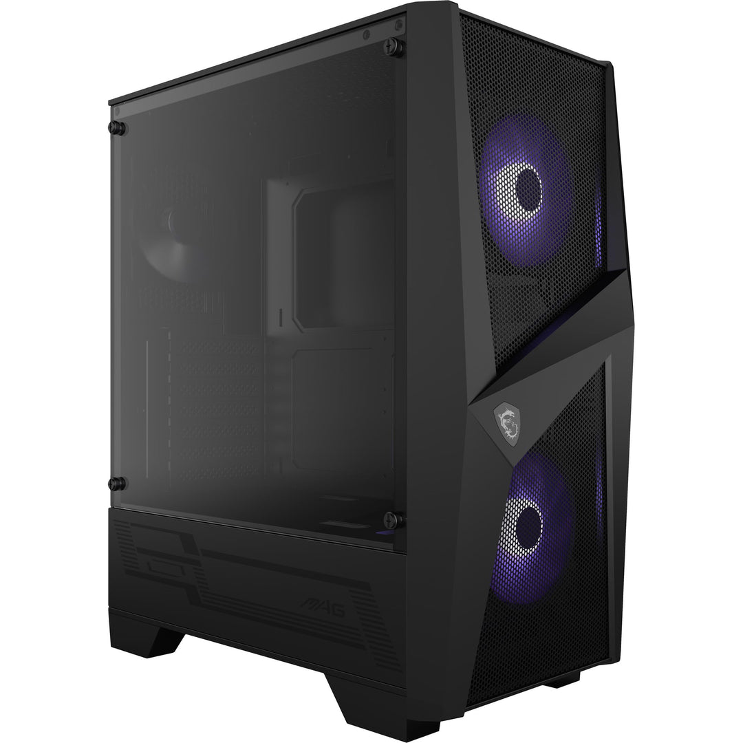 MSI MAG FORGE 100M Mid-Tower ATX Gehäuse (2x USB 3.1 Anschluss, 2x 120mm A-RGB Fan und 1x 120mm Fan