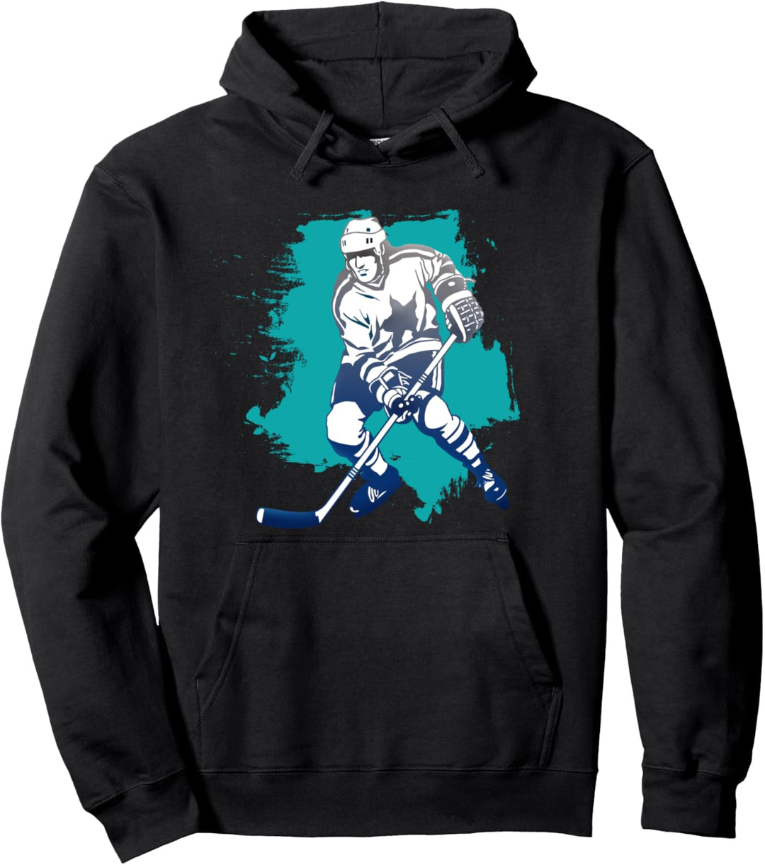 eishockey hockey puck eisbär hai tor eis angriff Pullover Hoodie