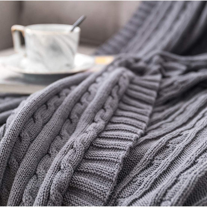 OROOTL Kuscheldecke Strickdecke 100% Baumwolle Weich Sofadecke 130x180cm Schlafdecke für weiches Sof