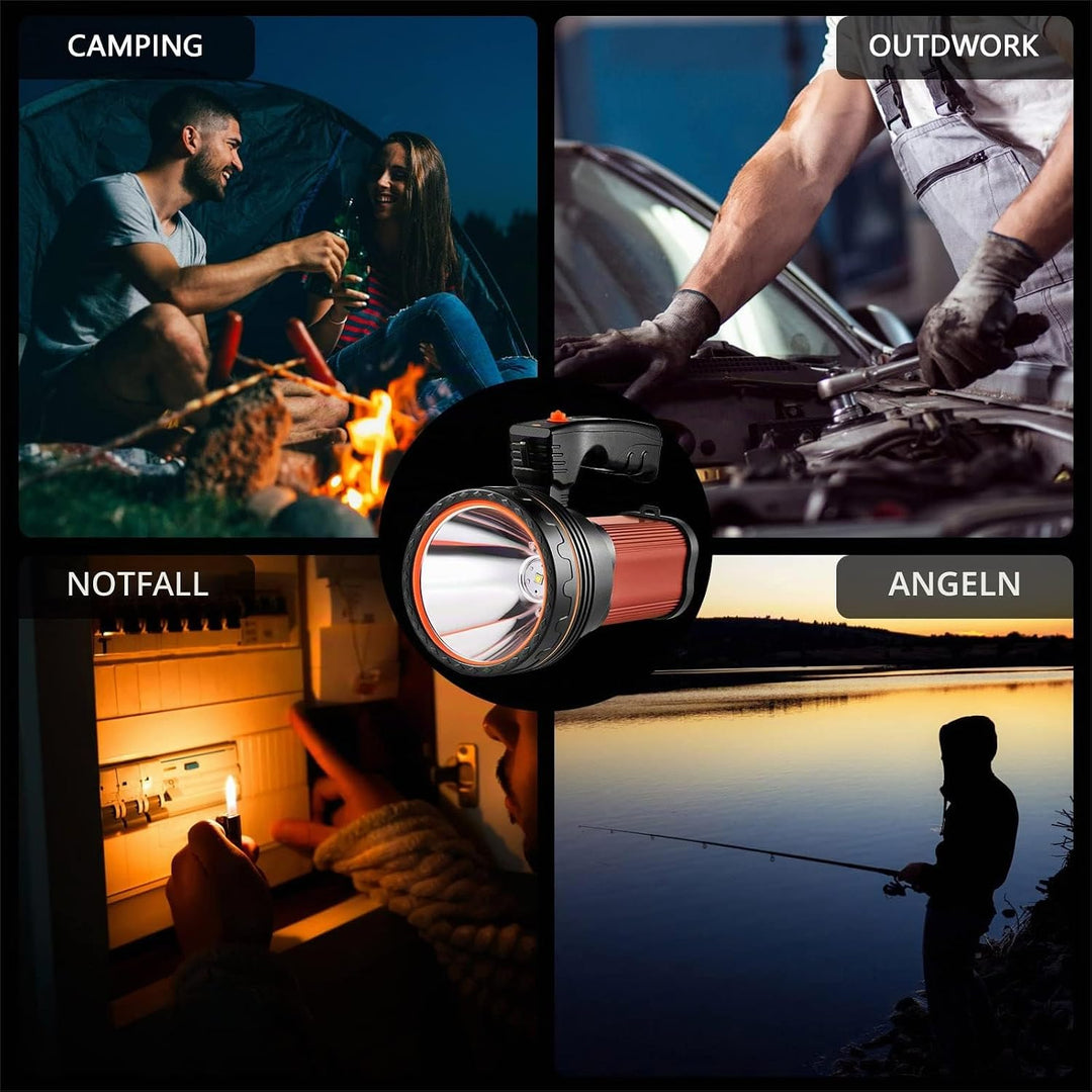 AF-WAN LED Taschenlampe Wiederaufladbar LED Handscheinwerfer 6000 Lumens,CREE Handlampe 9000mAh Supe