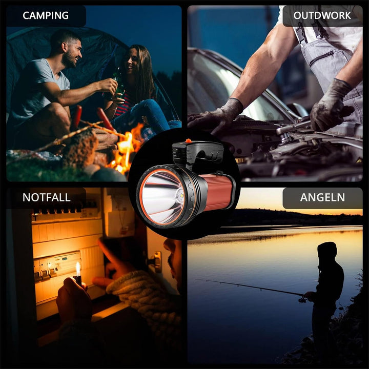 AF-WAN LED Taschenlampe Wiederaufladbar LED Handscheinwerfer 6000 Lumens,CREE Handlampe 9000mAh Supe