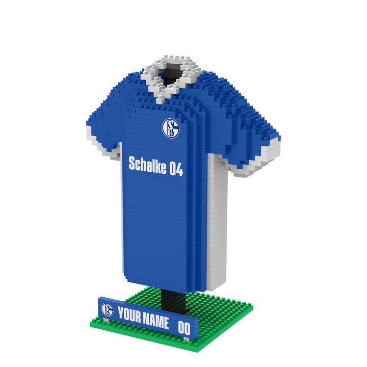 FOCO Offizielles Lizenzprodukt FC Schalke 04 Personalisiert BRXLZ Schreibtisch Hemd 3D Bricks Buildi