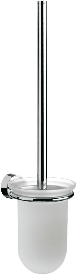 Emco Rondo 2 Toilettenbürsten-Garnitur, Glas satiniert-chrom, Toilettenbürste mit Bürstenhalter, Wan