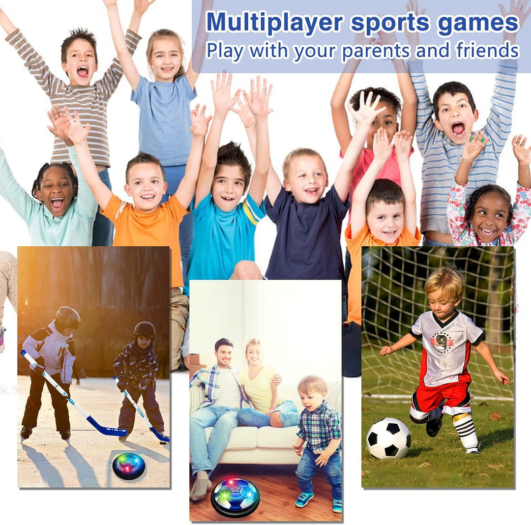 SUNACE Air Power Fussball Kinderspielzeug - 3 in1 Hockey Set Kinder Outdoor mit LED Beleuchtung und