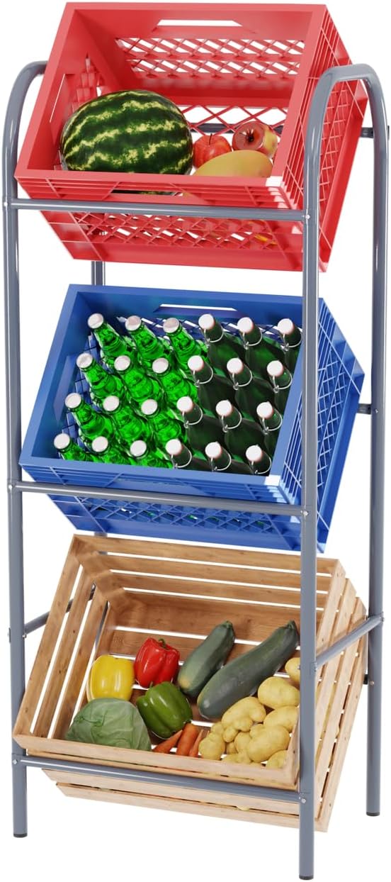 Tronitechnik Getränkekistenregal 3 Kisten Getränkeregal Kistenregal 3 Kästen Bierkastenständer Geträ