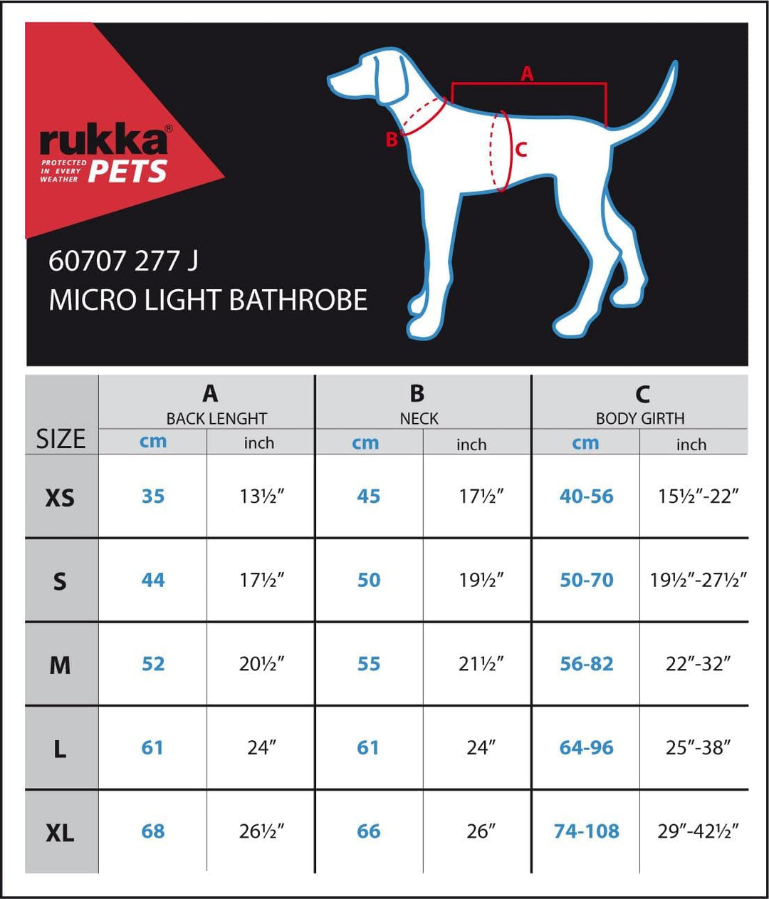 rukka Pets Micro Light Bademantel für Hunde Anthrazit L L anthrazit