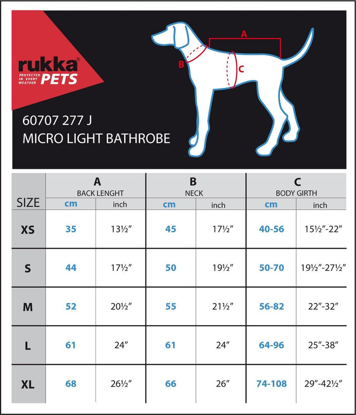 Rukka Pets Micro Light Bademantel für Hunde Anthrazit XS XS Anthrazit, XS Anthrazit