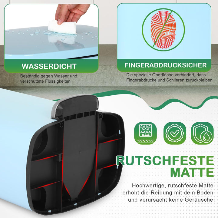BestOffice 50 L Mülleimer Küche Mülleimer mit Deckel für Büro Schlafzimmer Badezimmer Schritt Müllei
