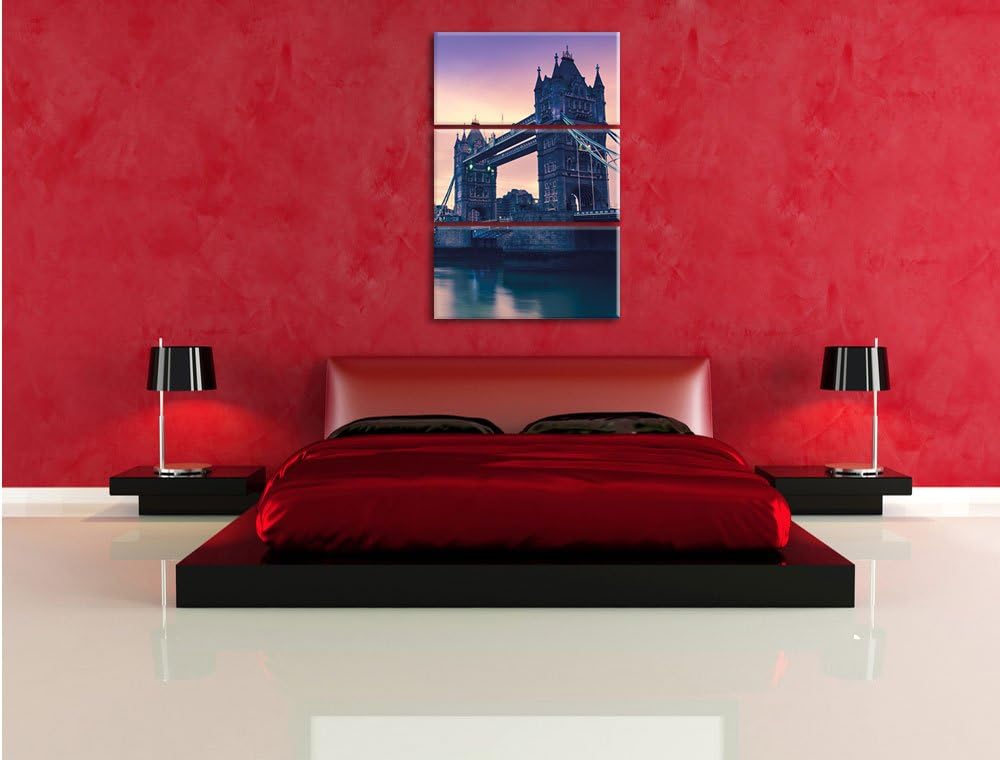 London 3-Teiler Leinwandbild 120x80 Bild auf Leinwand, XXL riesige Bilder fertig gerahmt mit Keilrah