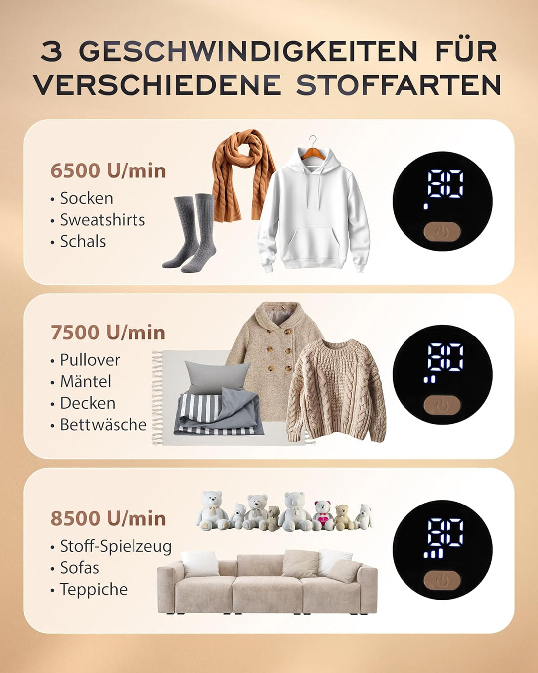 Fusselrasierer Elektrisch ADLER EUROPE Entfernen von Flusen aus Kleidung und Stoffen – Einstellbare