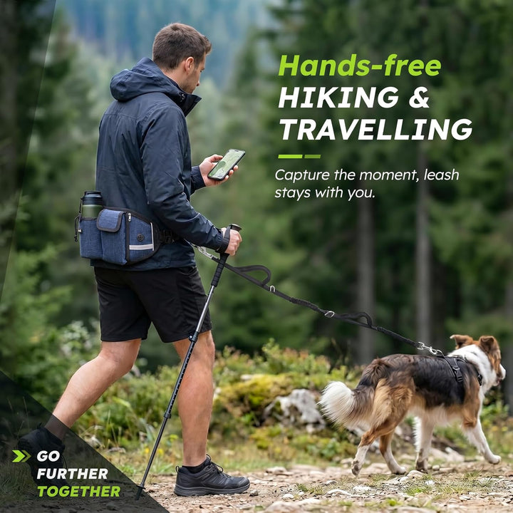 Pecute Joggingleine Hunde mit Bauchgurt, Laufgürtel Hundleine für Grosse und Mittelgrosse Hunde, Lei