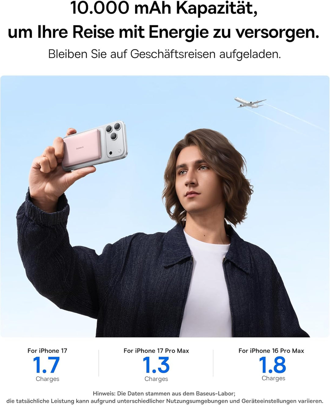Baseus Picogo AM41 Power Bank, 10000mAh Qi2 Magsafe Powerbank 15W Wireless, Ultra Slim, PD 27W Schne