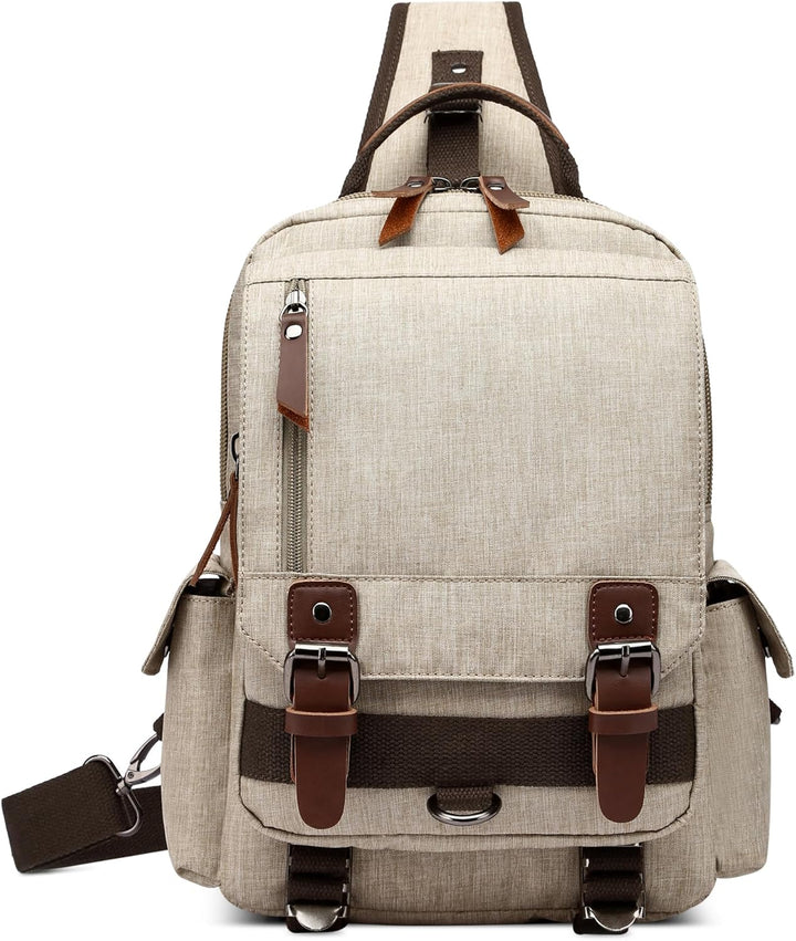 DORRISO Brusttasche Herren Mode Grosse Kapazität Schultertasche für 10,9 Zoll iPad mit Griff Mehrere