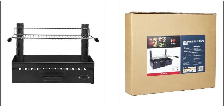 I LOVE BBQ - Kohlegrills, Einbaugrill – Grill zum Aufstellen 6/8 Besteck – Set Grills – Masse: 59 x