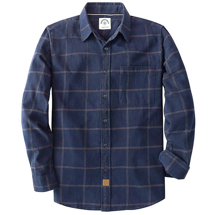 Dubinik® Flanellhemd Herren Kariert Button Down Outdoor Baumwolle Freizeithemden Flanellhemden Herre