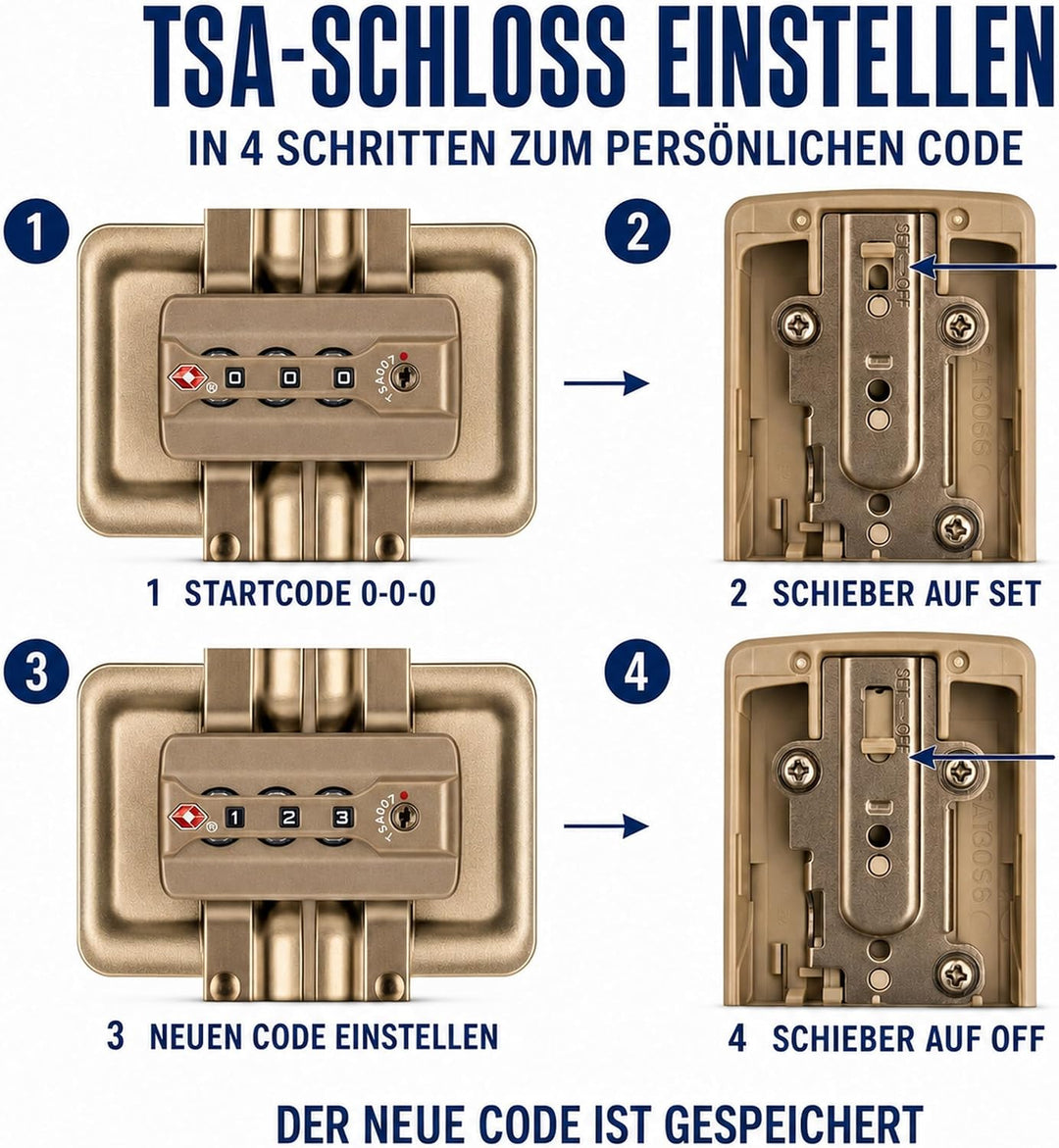 Travelhouse Tokyo Alu Reisekoffer Champagner S-55cm &amp; XL-78cm Hartschalenkoffer Reise Trolley Koffer