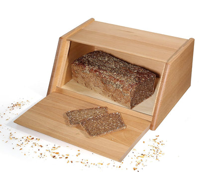 Zassenhaus Brotkasten Montana, Brotkorb mit Klappdeckel, Buche 40 x 30 x 18 cm, 065046 Braun, Braun