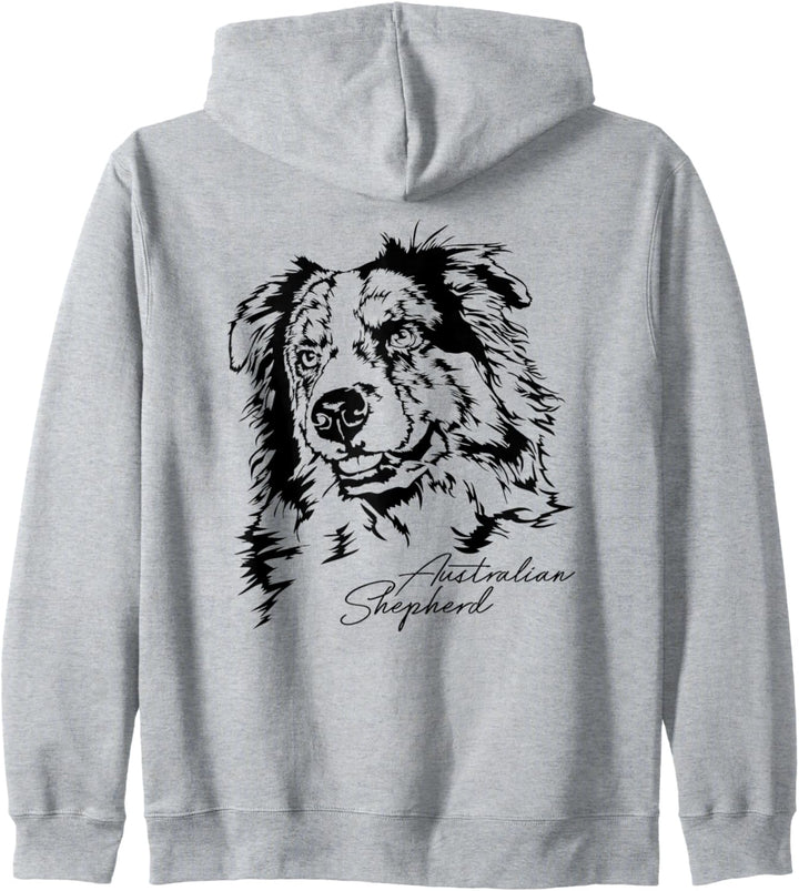 Australian Shepherd Aussie Hund Hundeportrait Hunde Kapuzenjacke