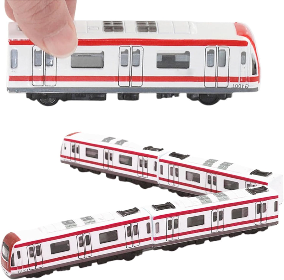 Zug Spielzeug, 4PCS Multi-Auto-Eisenbahnsatz,Legierung City Rail U-Bahn-Zugmodell,1/64 Skala Legieru