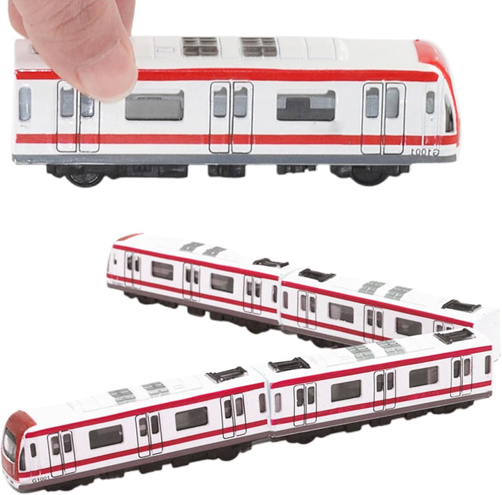 Zug Spielzeug, 4PCS Multi-Auto-Eisenbahnsatz,Legierung City Rail U-Bahn-Zugmodell,1/64 Skala Legieru