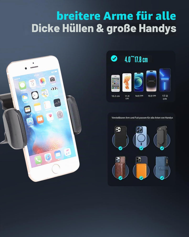 Auto Handyhalterung Kompatibel mit Fiat 500 2016-2024 Mittelkonsole Auto Handy Ständer 360° Drehung