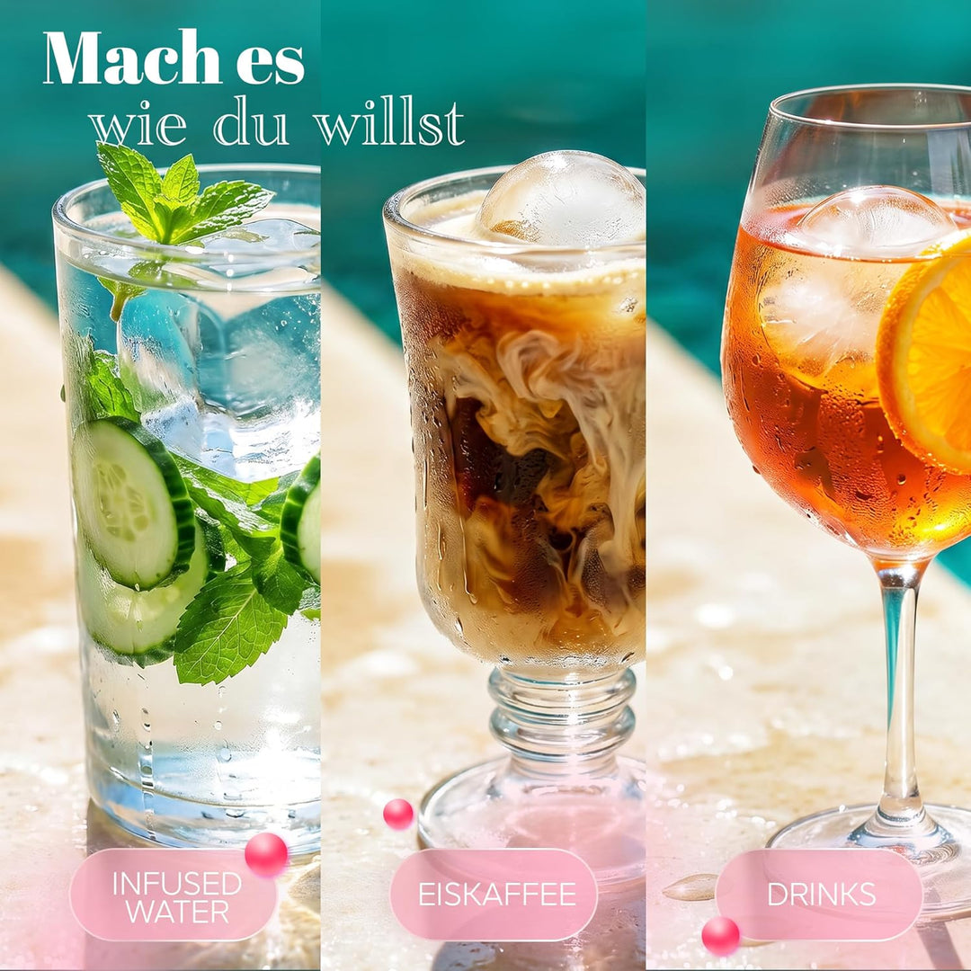Neighbour’s Friend® Rosa XXL Eiswürfel & Eiskugelform Set – 30 grosse 5cm Eiswürfel & 30 Eiskugeln a