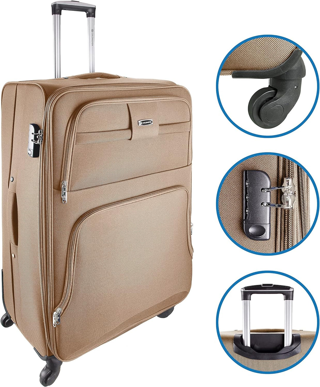 Goldhofer® Reisekoffer Set in 4 Grössen und 4 Farben (Beige)